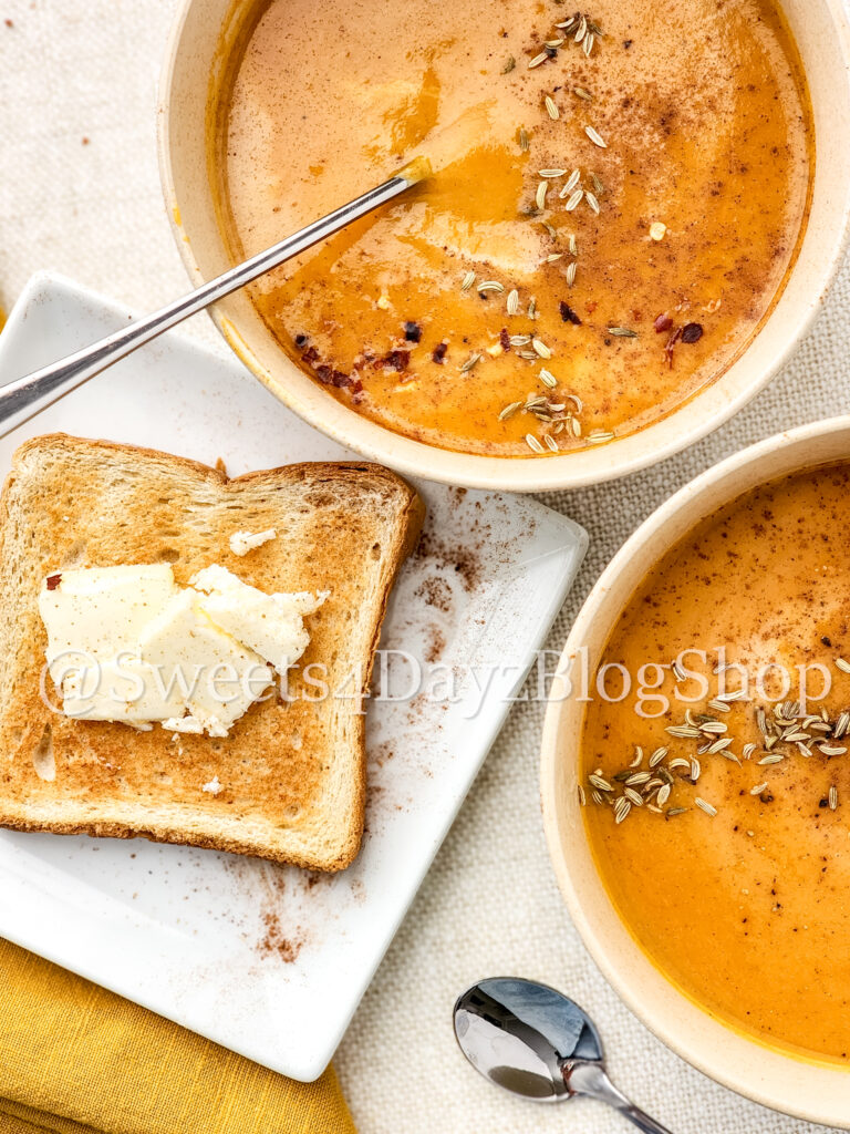 Sweet Potato Soup on Linen - Image 3