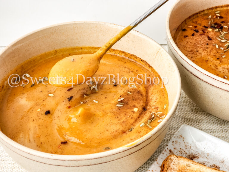 Sweet Potato Soup on Linen