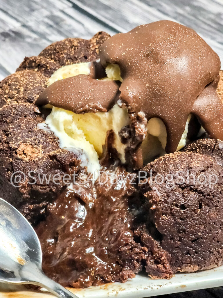 Molten Lava Cake on Grey Wood - Image 3
