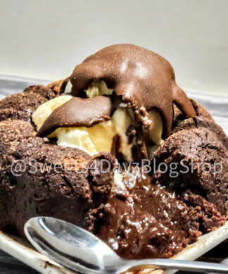 Molten Lava Cake on Grey Wood