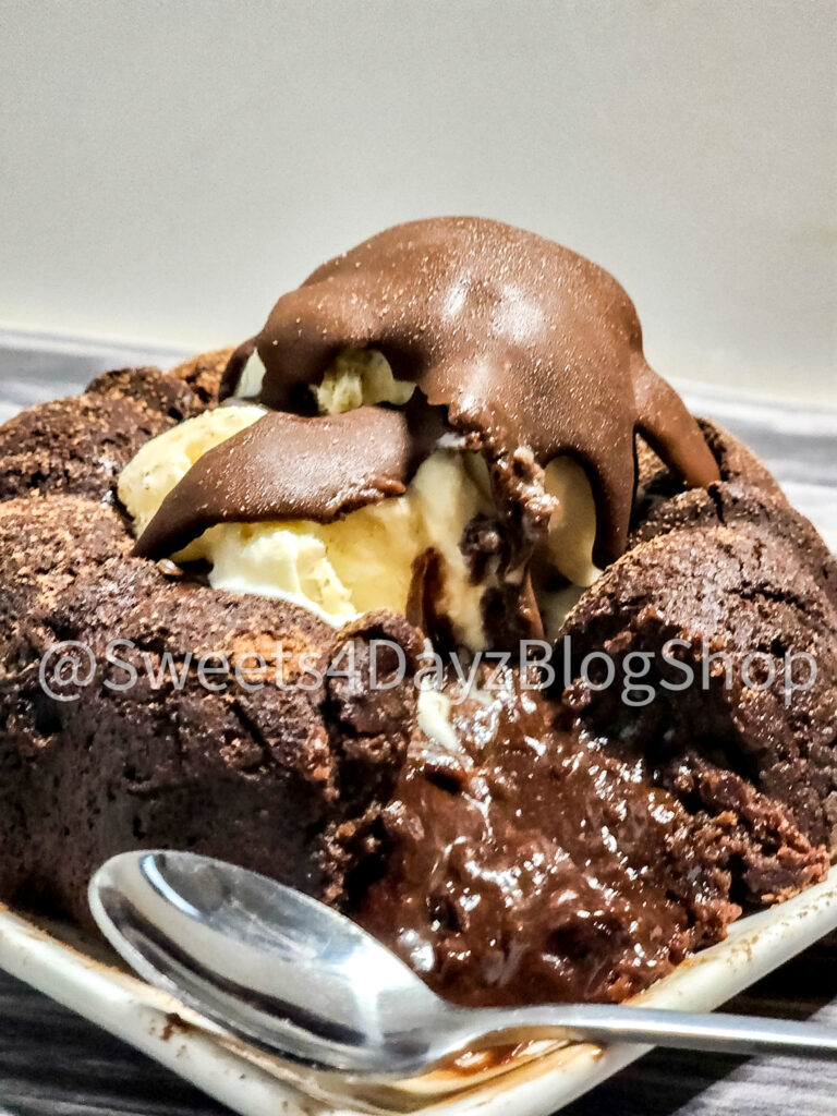 Molten Lava Cake on Grey Wood