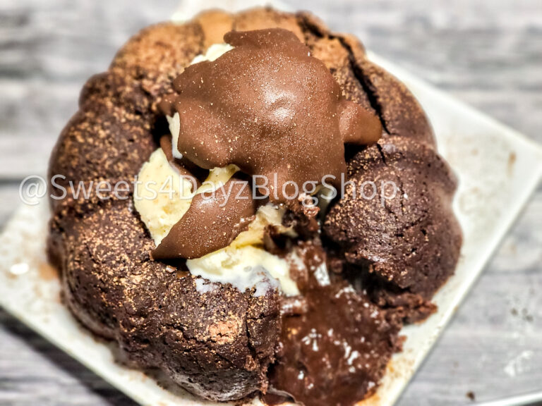 Molten Lava Cake on Grey Wood - Image 5