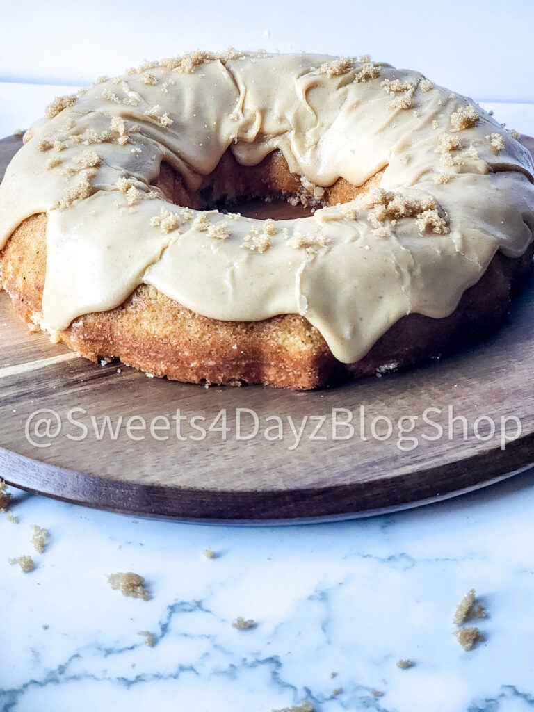 Brown Butter Vanilla Bundt Cake on Marble - Image 4