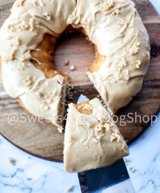 Brown Butter Vanilla Bundt Cake on Marble
