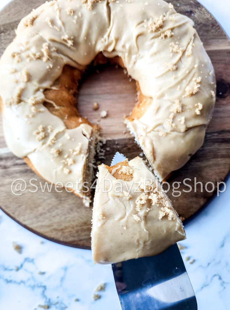 Brown Butter Vanilla Bundt Cake on Marble