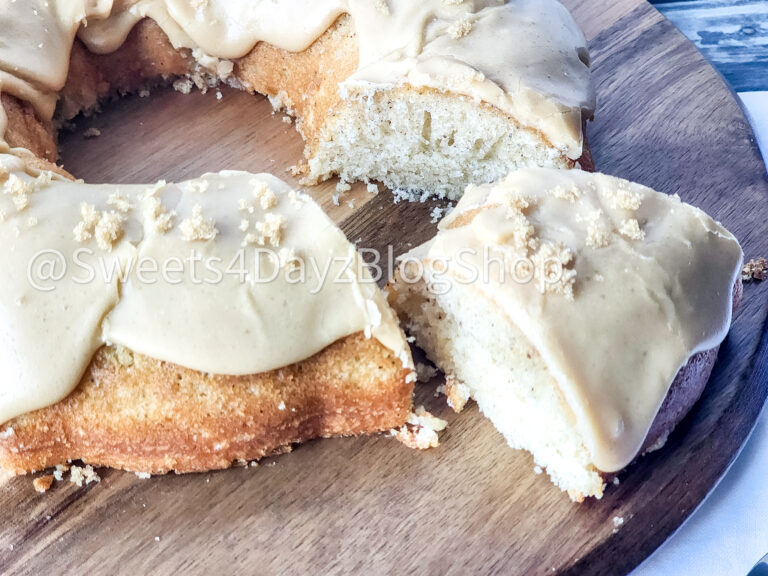 Brown Butter Vanilla Bundt Cake on Grey Wood - Image 3