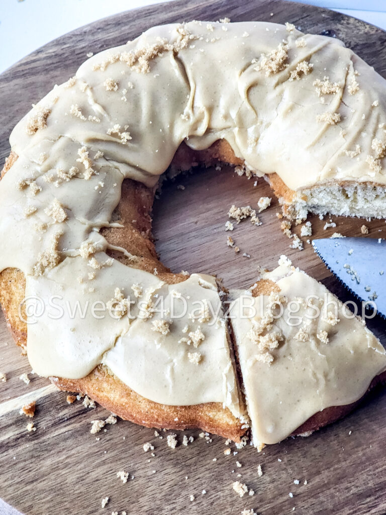 Brown Butter Vanilla Bundt Cake on White - Image 3