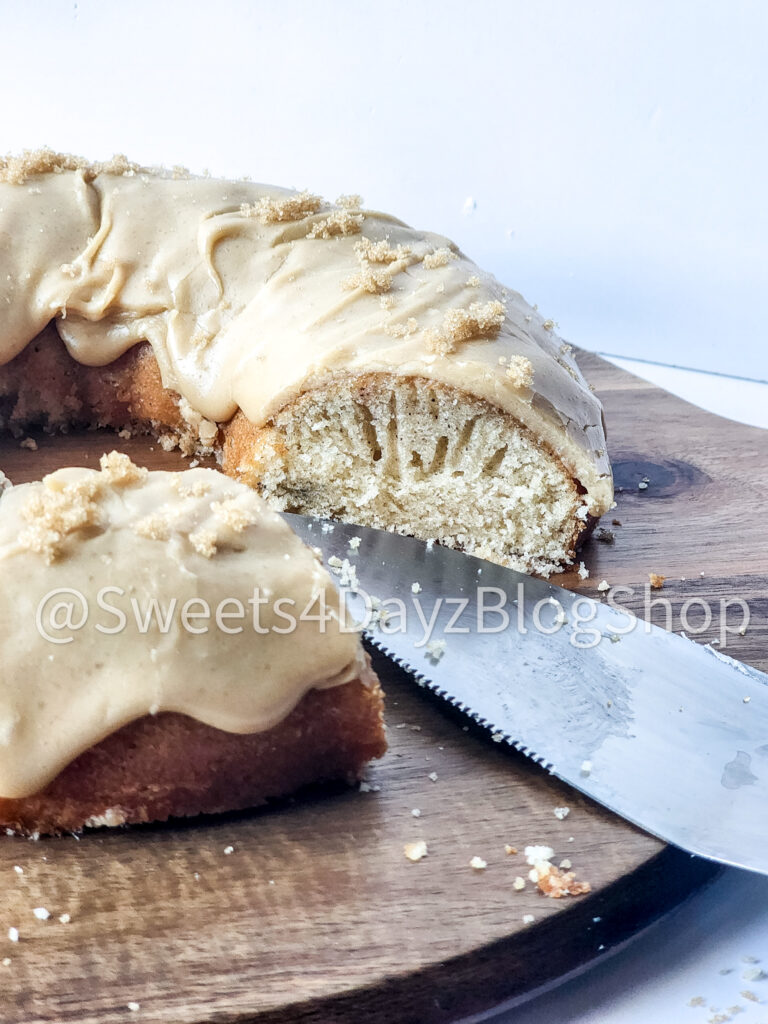 Brown Butter Vanilla Bundt Cake on White - Image 6
