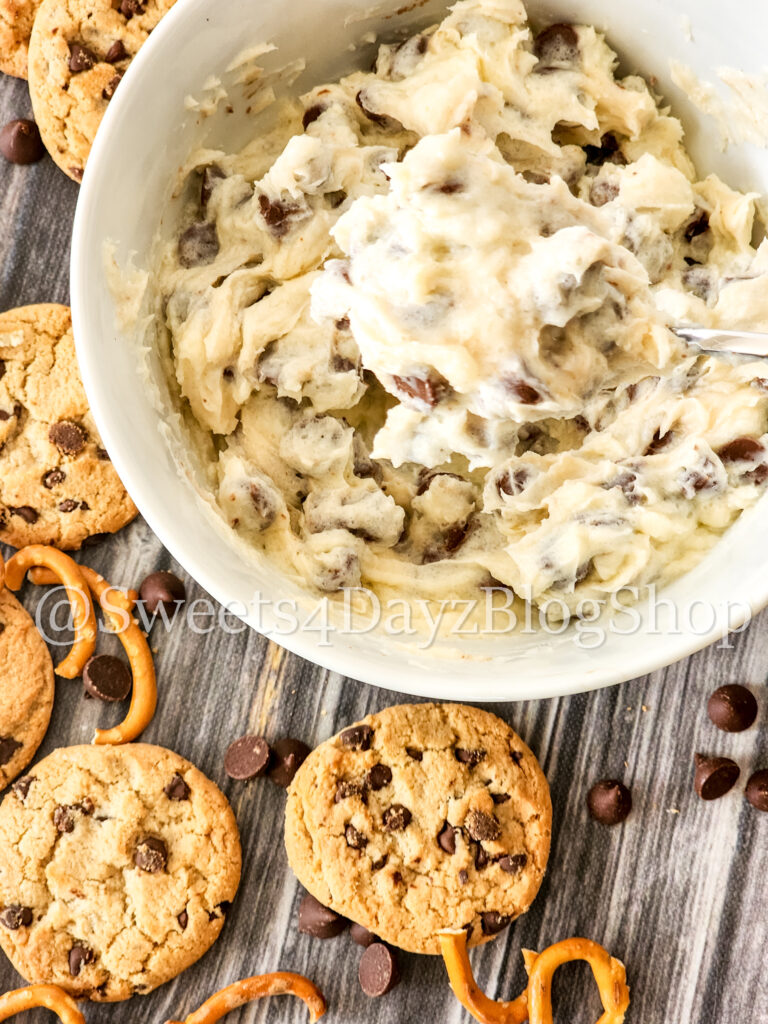 Keto Cookie Dough Dip on Grey Wood - Image 6
