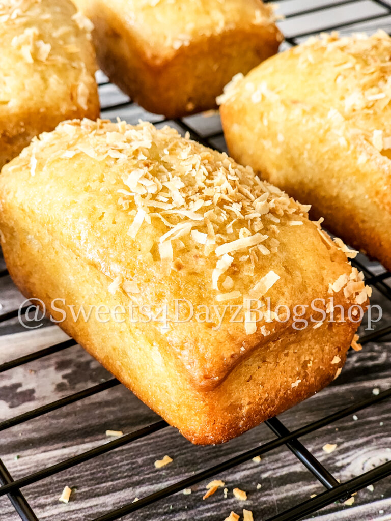 Coconut Rum Bread on Grey Wood - Image 3