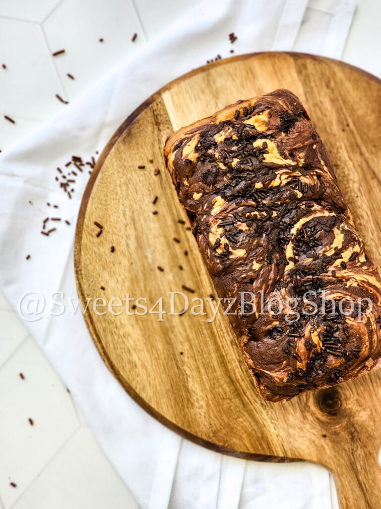 Chocolate Vanilla Swirl Ice Cream Bread on Rhombus - Image 4