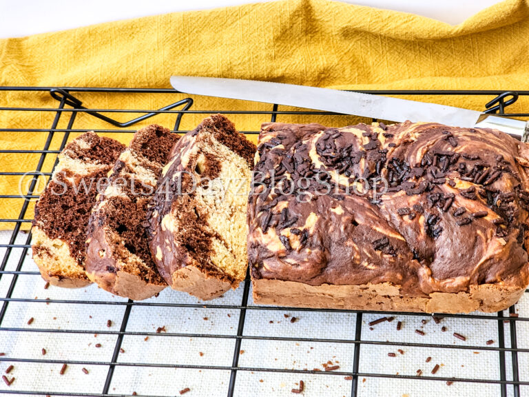 Chocolate Vanilla Swirl Ice Cream Bread on Linen - Image 3