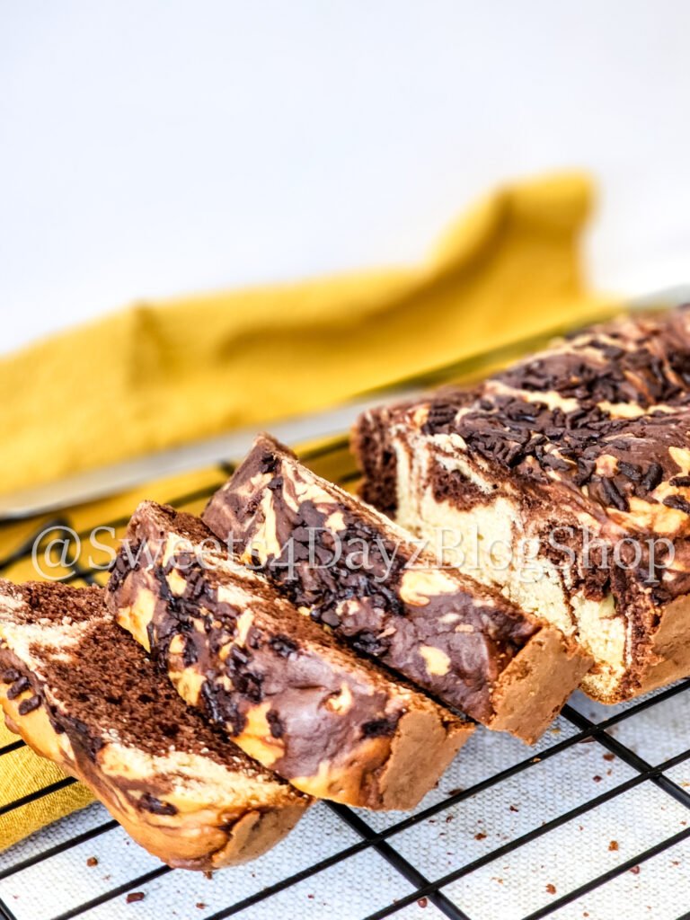 Chocolate Vanilla Swirl Ice Cream Bread on Linen - Image 4