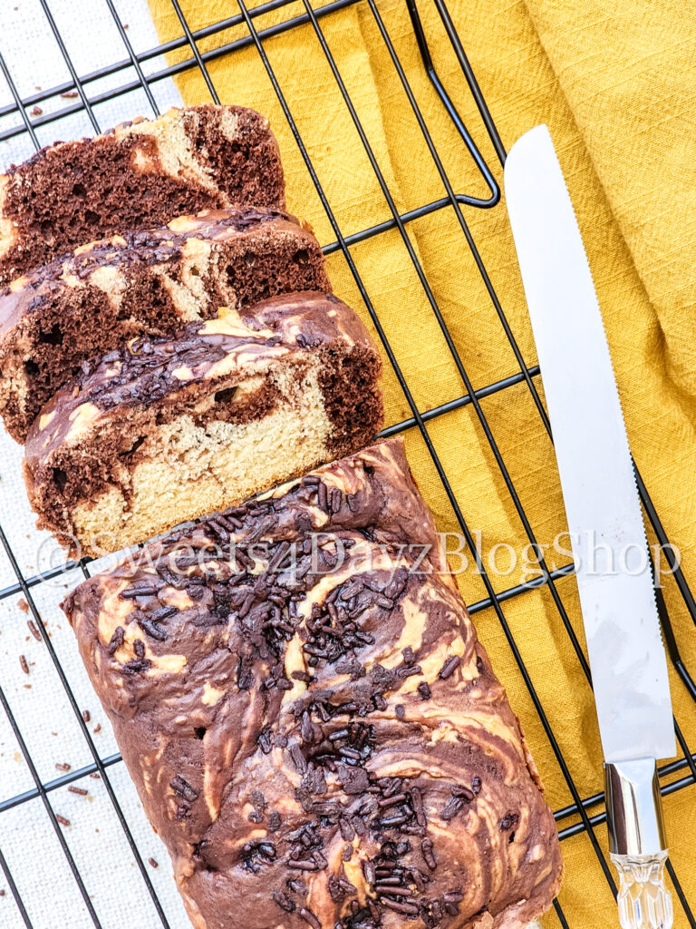 Chocolate Vanilla Swirl Ice Cream Bread on Linen - Image 6
