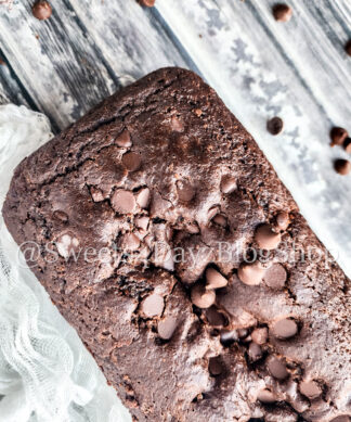 Keto Chocolate Zucchini Bread on Grey Wood