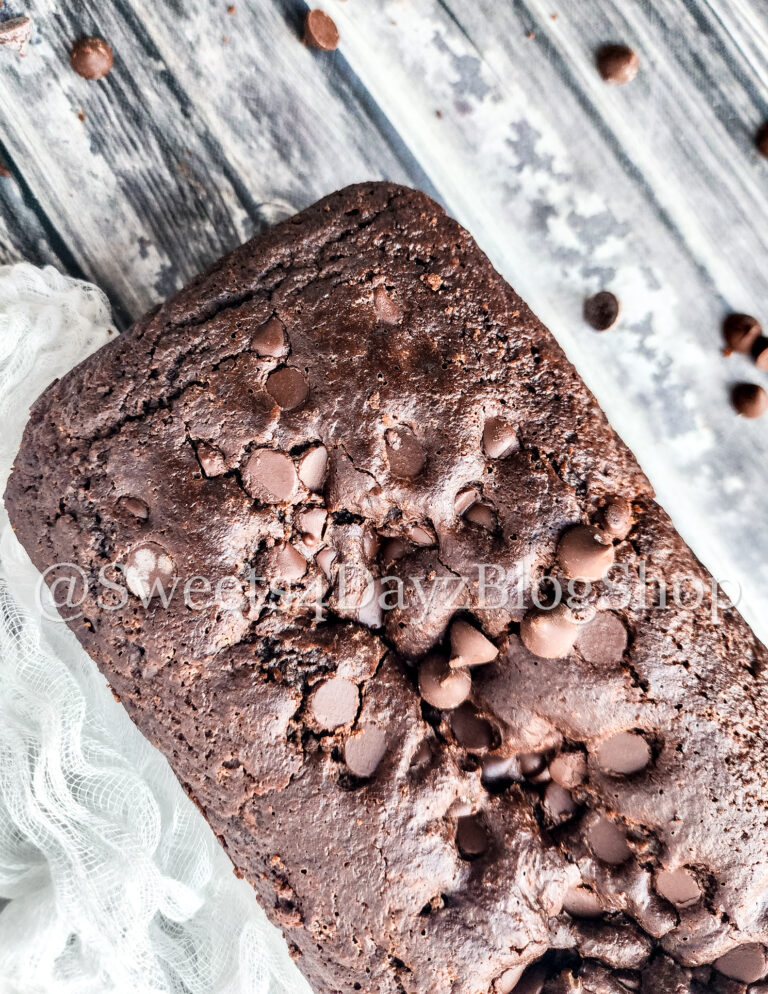 Keto Chocolate Zucchini Bread on Grey Wood