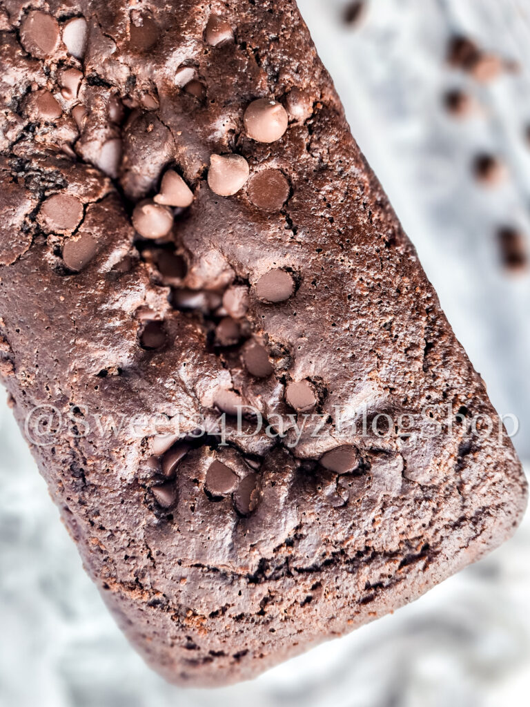Keto Chocolate Zucchini Bread on Grey Wood - Image 6