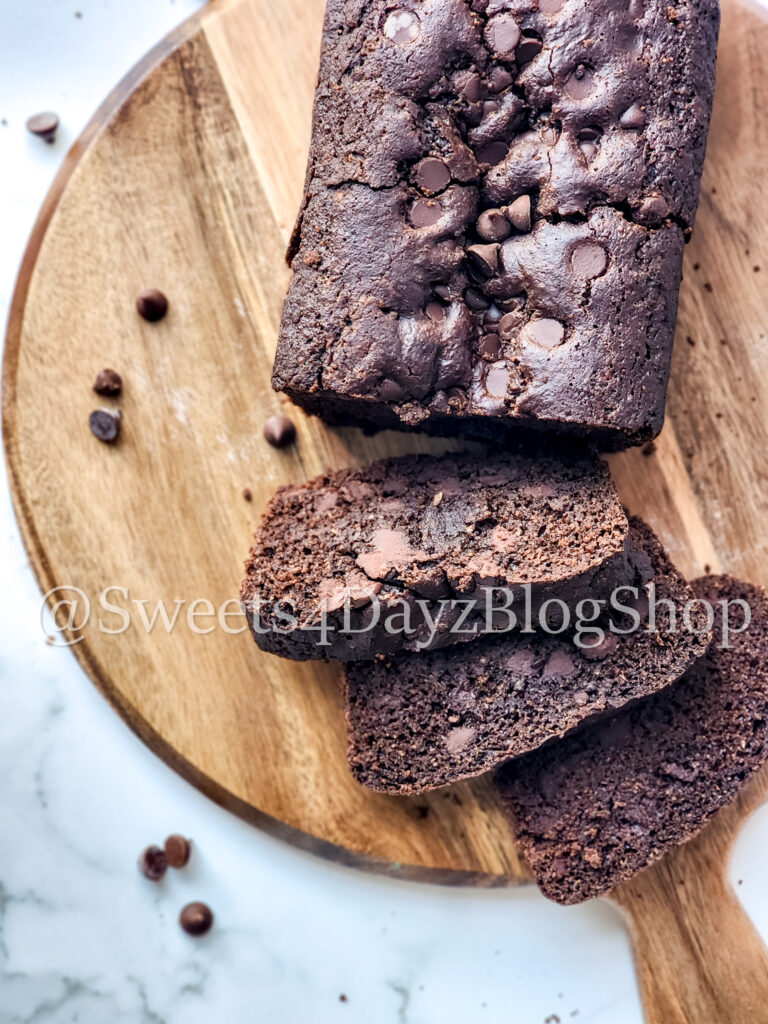 Keto Chocolate Zucchini Bread on Marble