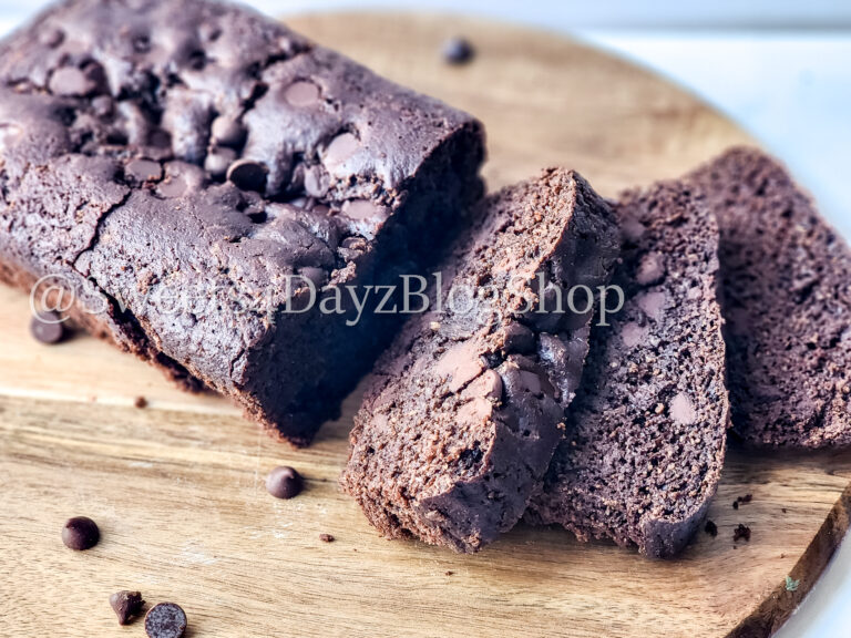 Keto Chocolate Zucchini Bread on Marble - Image 3