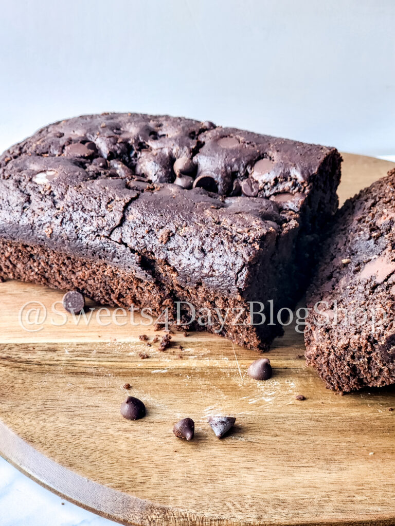 Keto Chocolate Zucchini Bread on Marble - Image 5