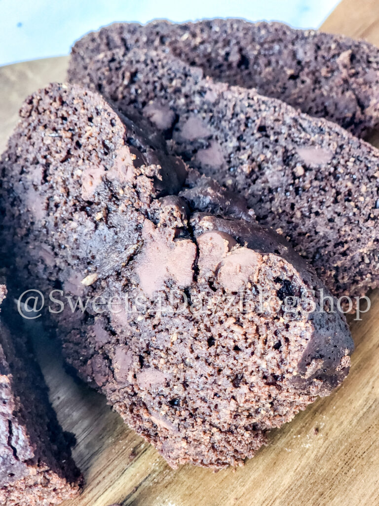 Keto Chocolate Zucchini Bread on Marble - Image 7