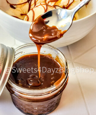 Homemade Salted Caramel Sauce on Rhombus