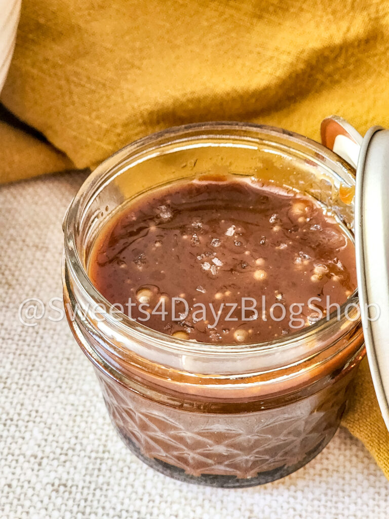 Homemade Salted Caramel Sauce on Linen - Image 4