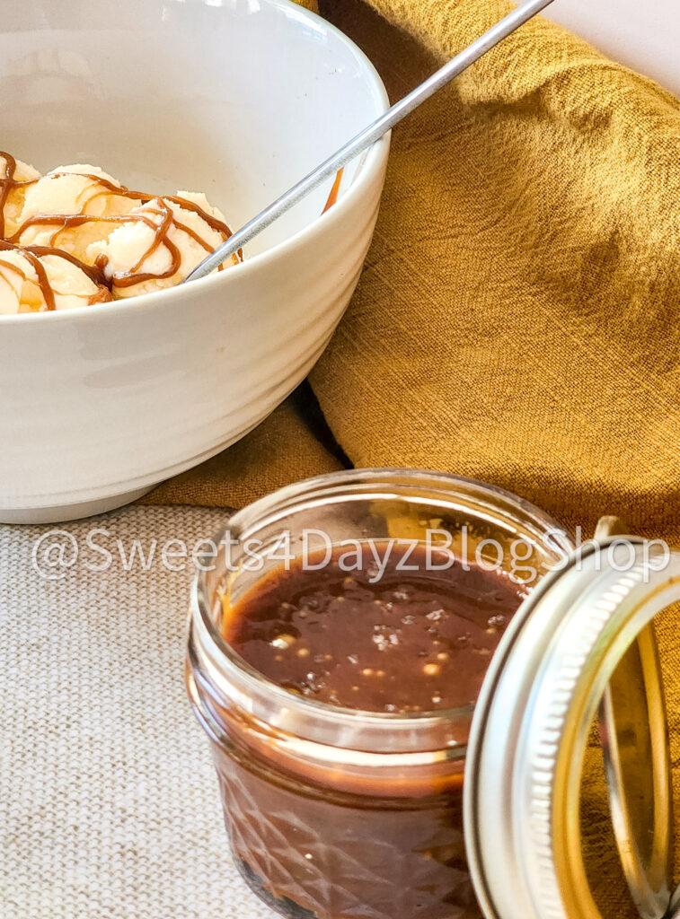 Homemade Salted Caramel Sauce on Linen - Image 5