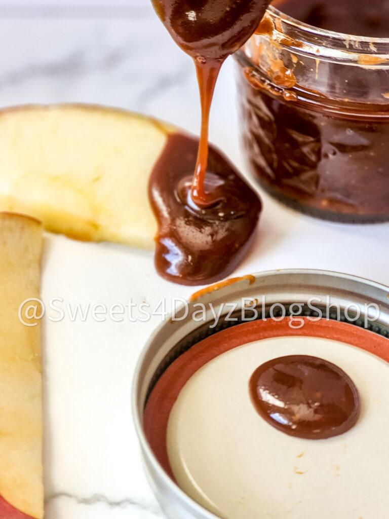 Homemade Salted Caramel Sauce on Marble - Image 5