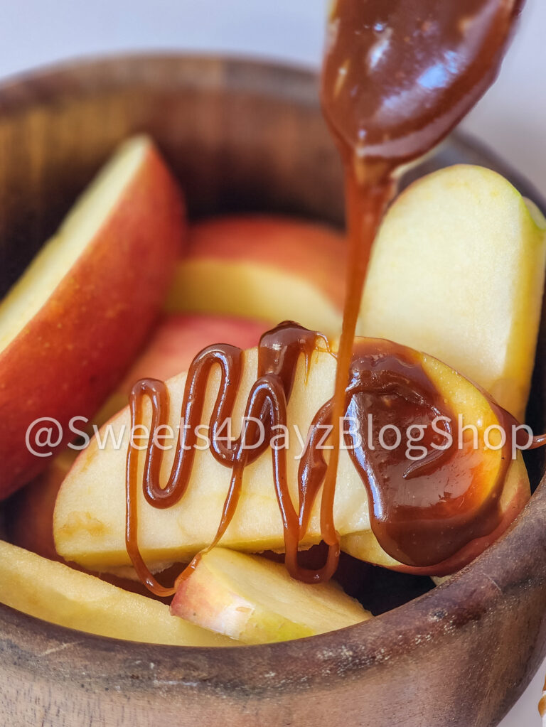 Homemade Salted Caramel Sauce on White