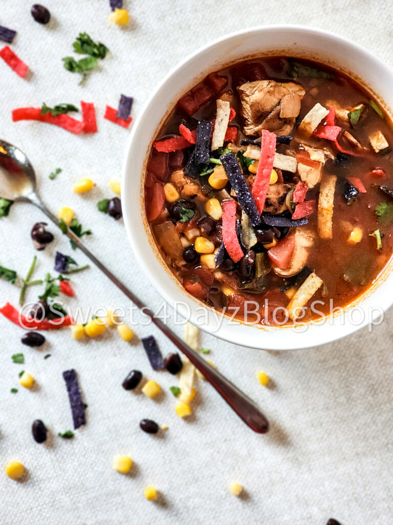 Copycat Panera Chicken Tortilla Soup on Linen - Image 4
