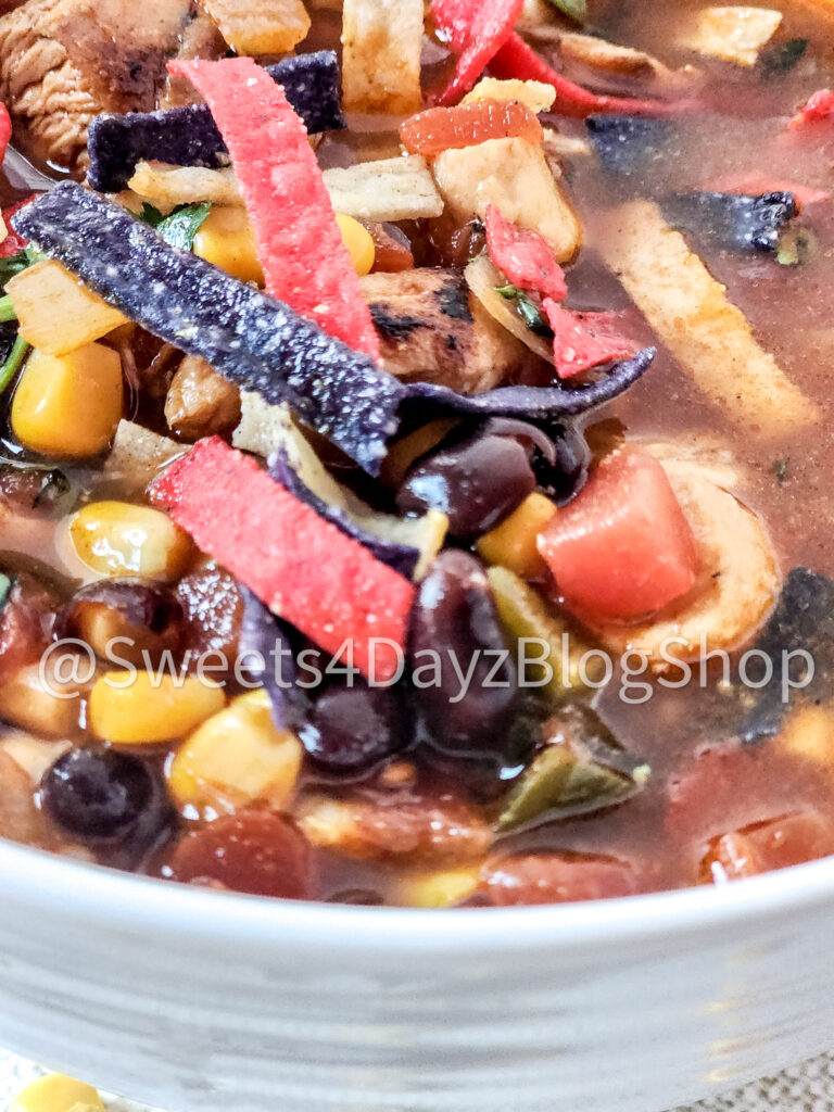 Copycat Panera Chicken Tortilla Soup on Linen