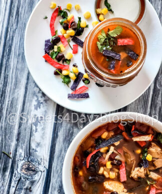 Copycat Panera Chicken Tortilla Soup on Grey Wood