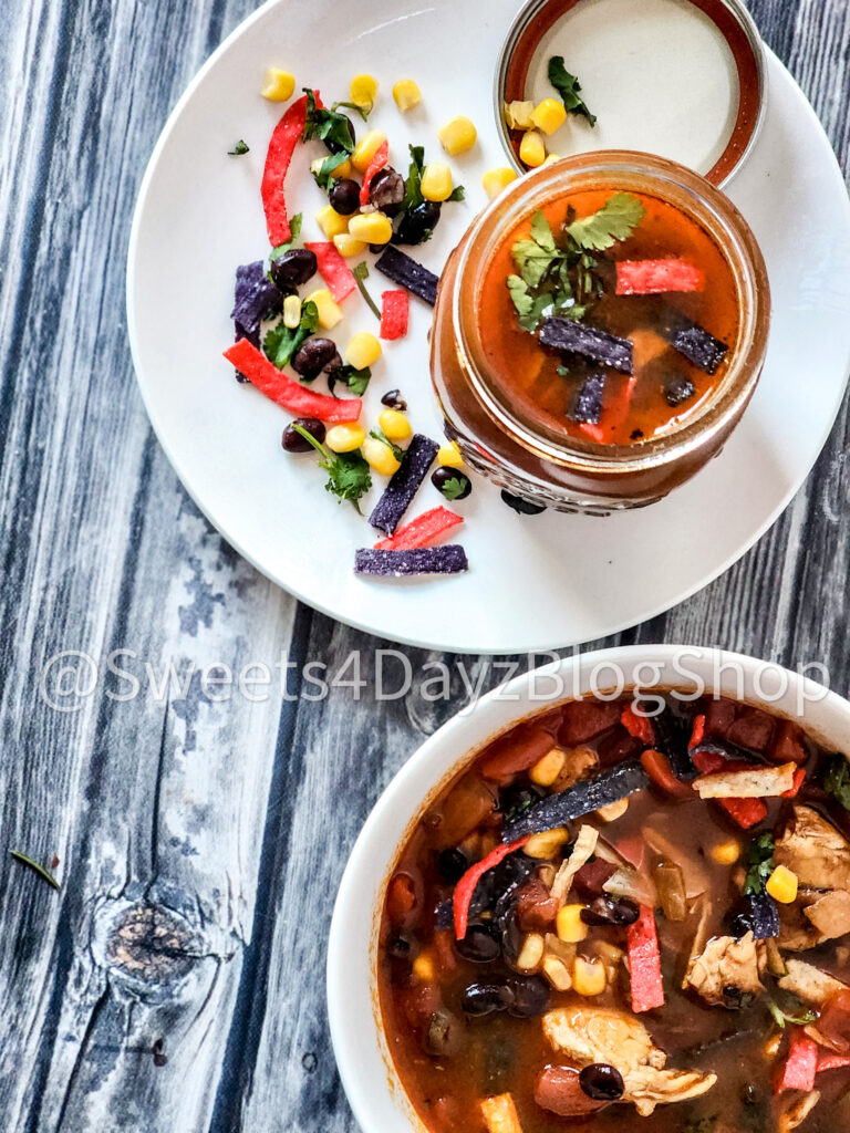 Copycat Panera Chicken Tortilla Soup on Grey Wood