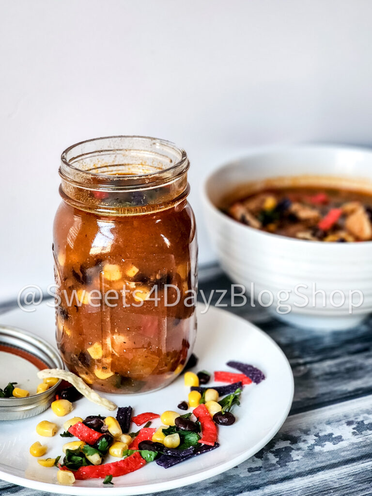 Copycat Panera Chicken Tortilla Soup on Grey Wood - Image 4