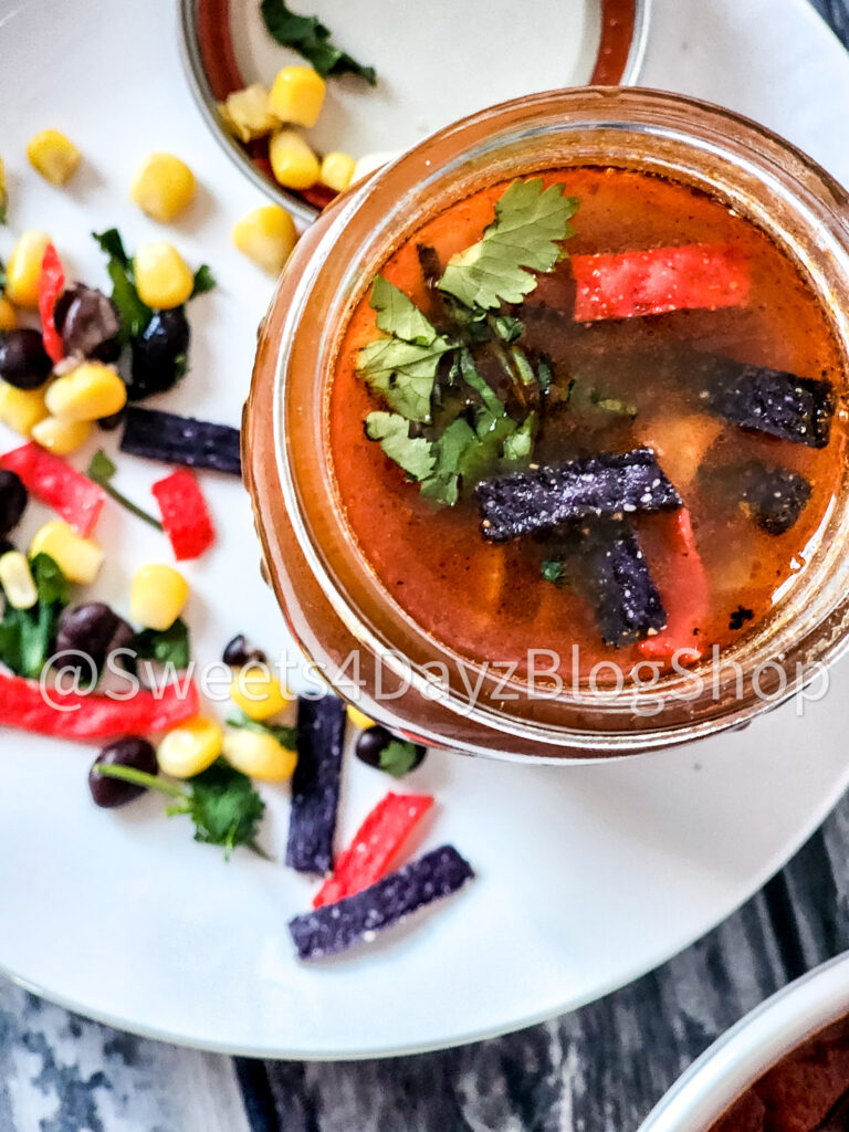 Copycat Panera Chicken Tortilla Soup on Grey Wood - Image 8