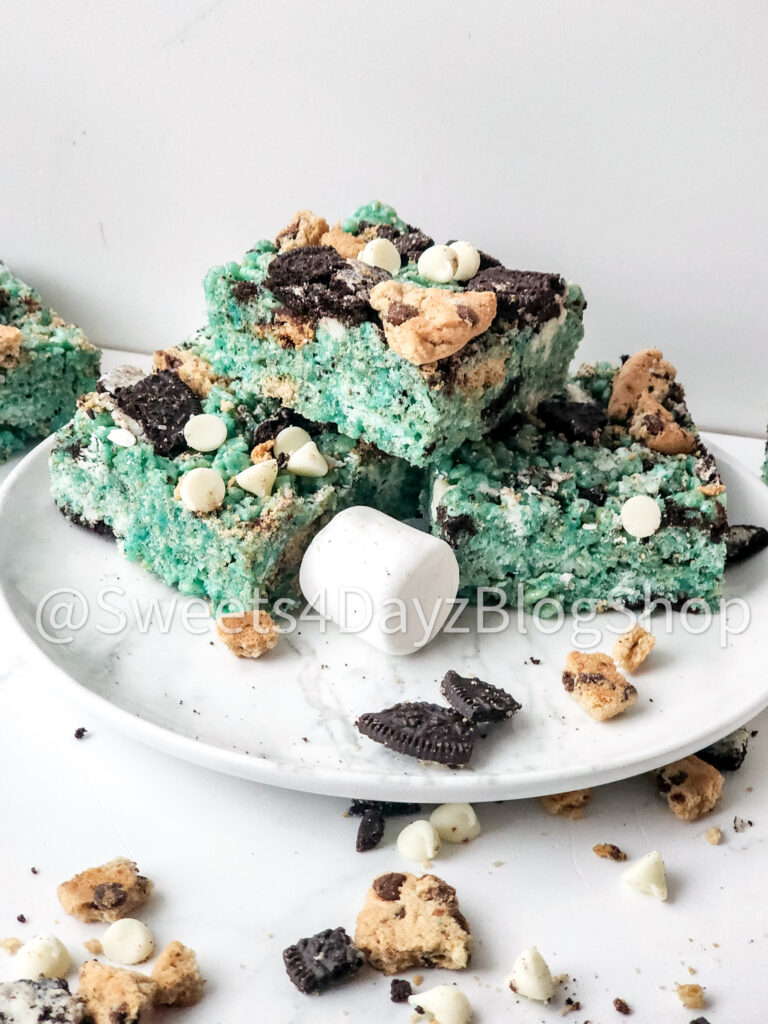 Cookie Monster Brown Butter Rice Krispies on Marble - Image 3