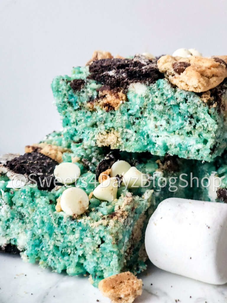 Cookie Monster Brown Butter Rice Krispies on Marble - Image 4