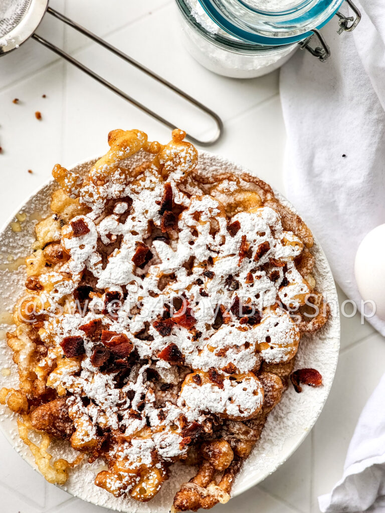 Maple Bacon Funnel Cake on Rhombus - Image 4