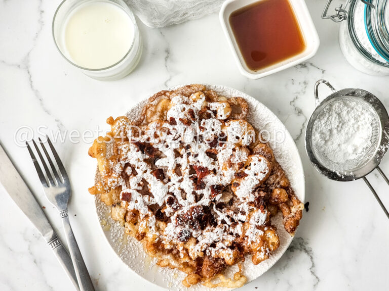 Maple Bacon Funnel Cake on Marble - Image 3