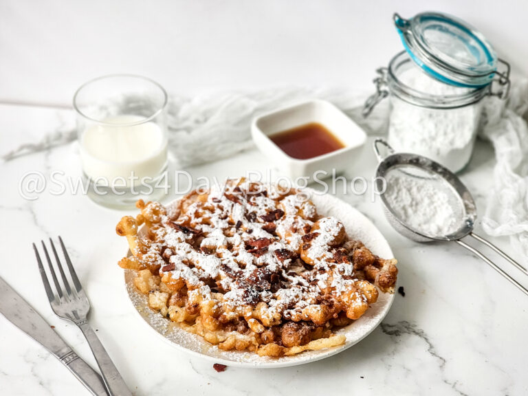 Maple Bacon Funnel Cake on Marble - Image 5