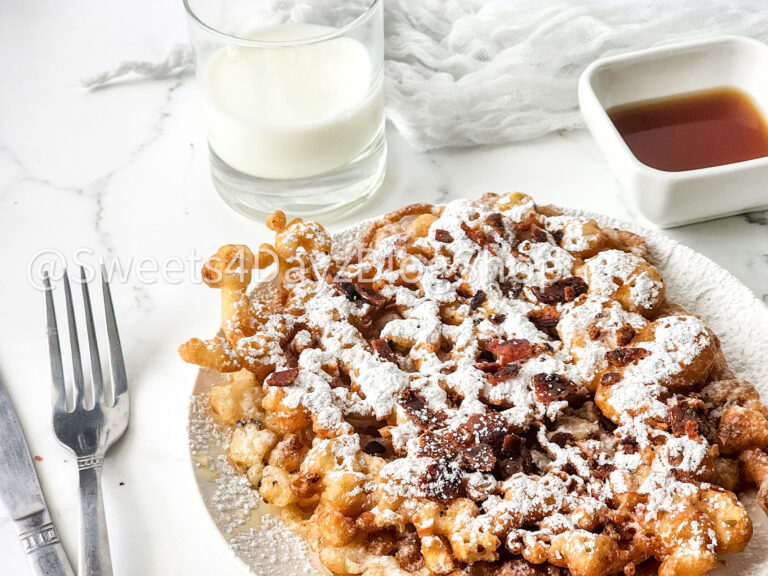 Maple Bacon Funnel Cake on Marble - Image 7