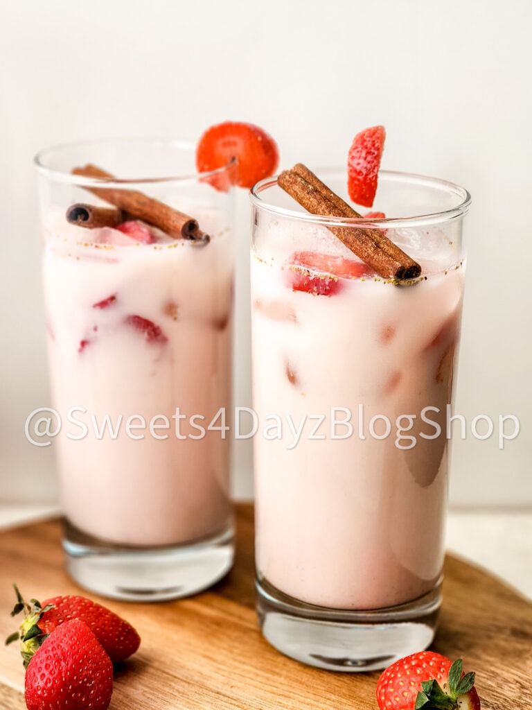 Homemade Strawberry Horchata on Linen - Image 2