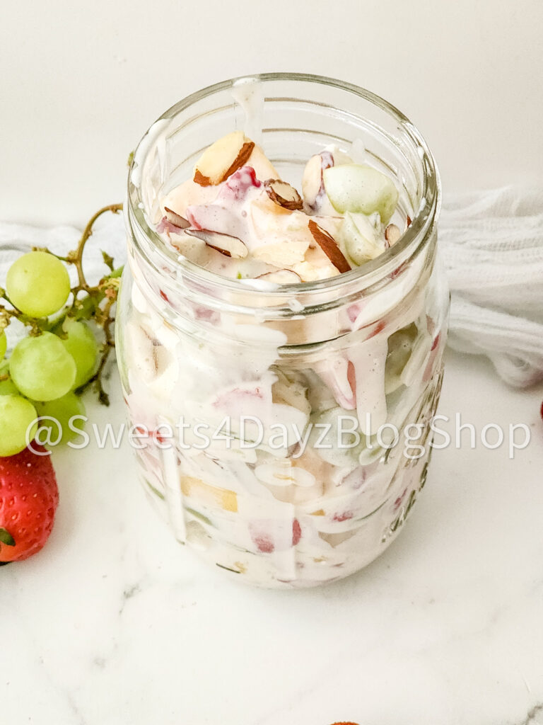 Creamy Fruit Salad on Marble - Image 4