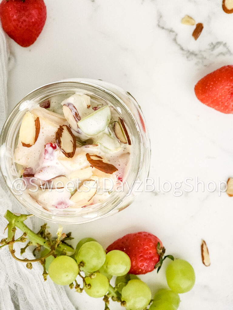 Creamy Fruit Salad on Marble - Image 5