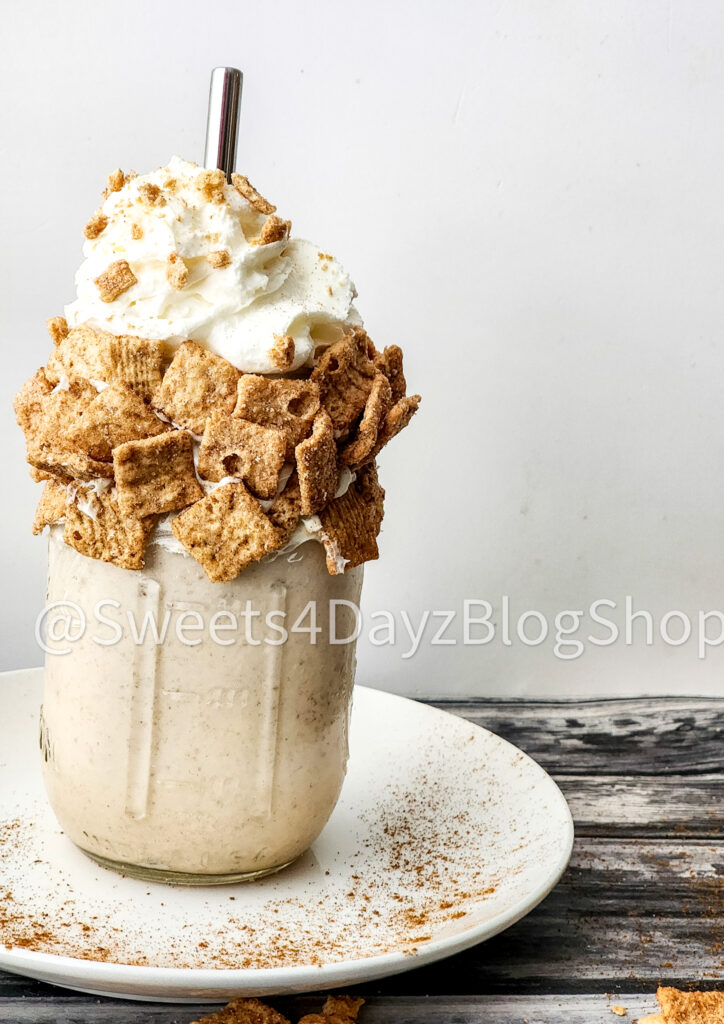Cinnamon Toast Crunch Milkshake on Grey Wood - Image 6