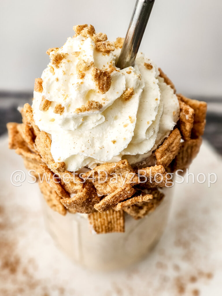 Cinnamon Toast Crunch Milkshake on Grey Wood - Image 5