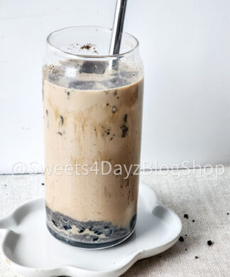 Oreo Bubble Milk Tea on Linen