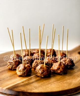 Keto Low Carb BBQ Meatballs on White
