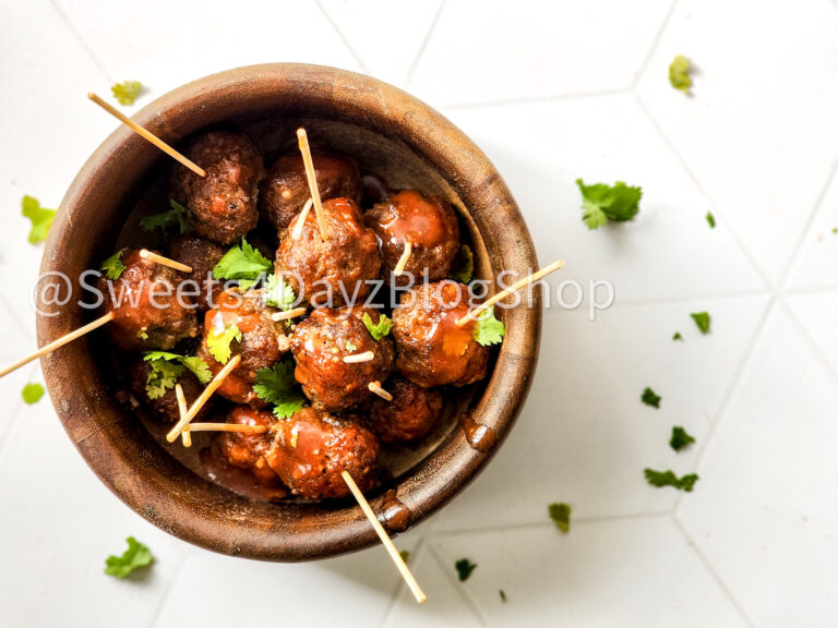Keto Low Carb BBQ Meatballs on Rhombus - Image 3